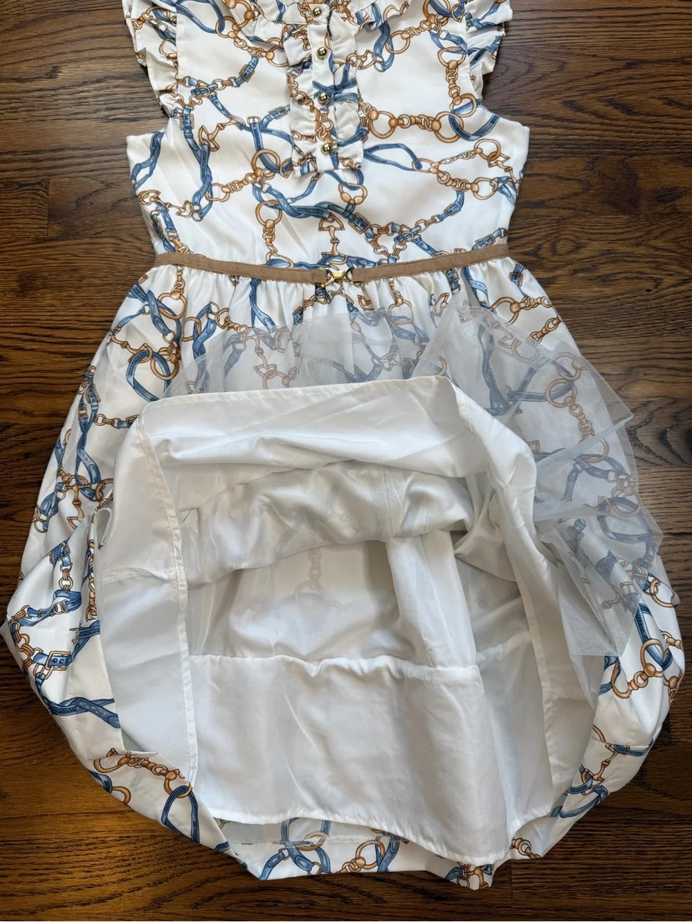 JANIE AND JACK Girls Unbridled Style Equestrian Inspired Ruffle Dress Size 10-12
